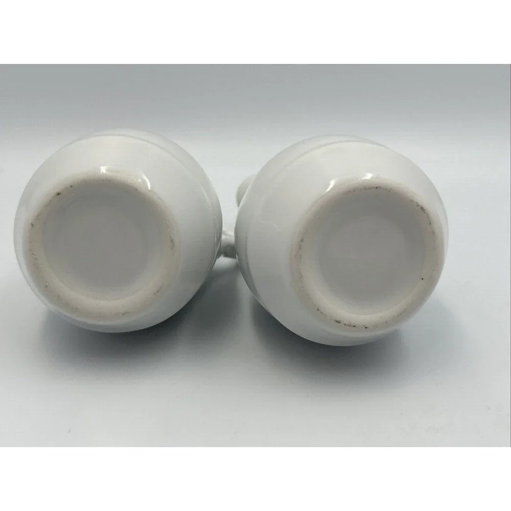 Pillivuyt Barrel Oil Vinegar Cruet Set 2 White Porcelain France w/Stoppers - EUC